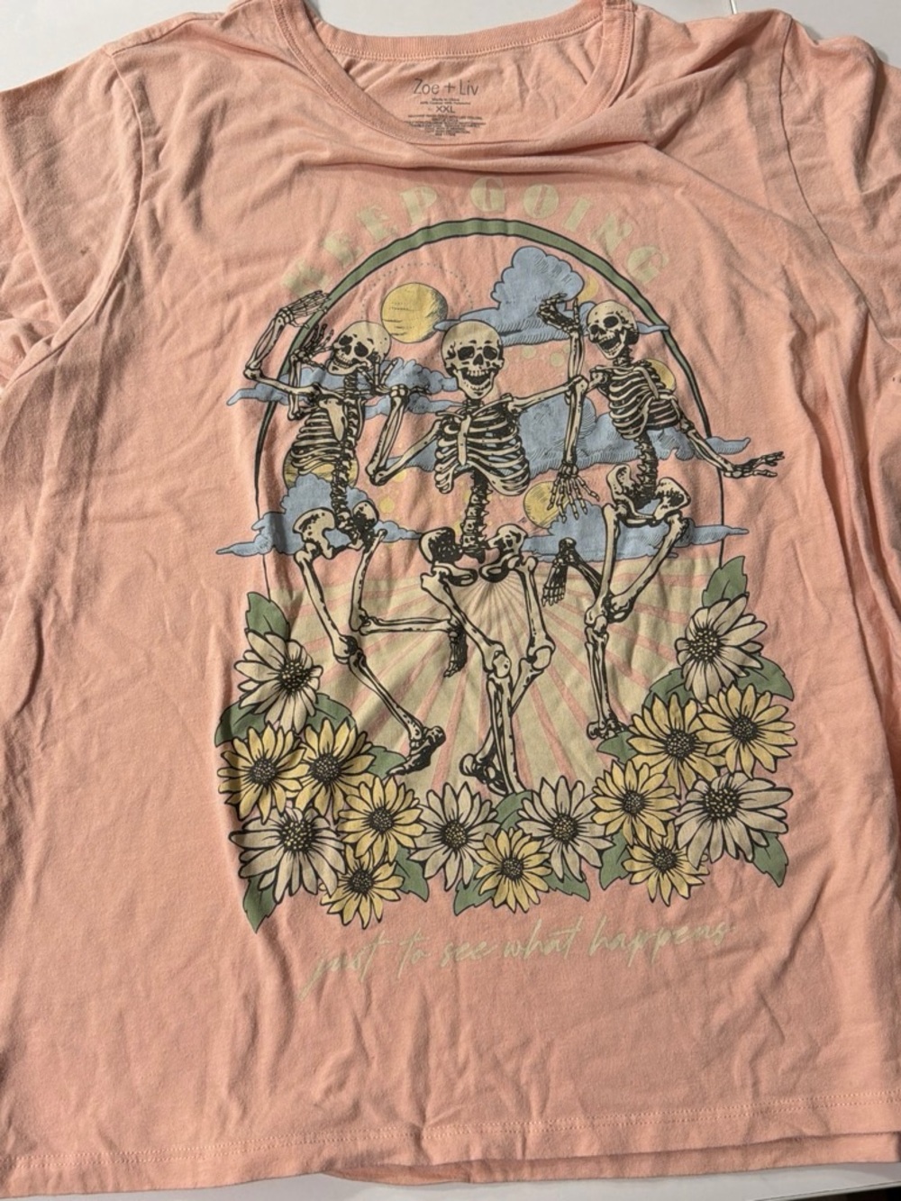 Zoe + Liv Peach Crewneck Tee